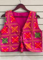 Silk Pink Navratri Wear Mirror Work Readymade Blouse